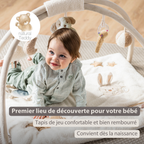 TEDDY Baby Playmat with Arches Square – 70 x 80 cm – Baby Activity Play Rug [FR]