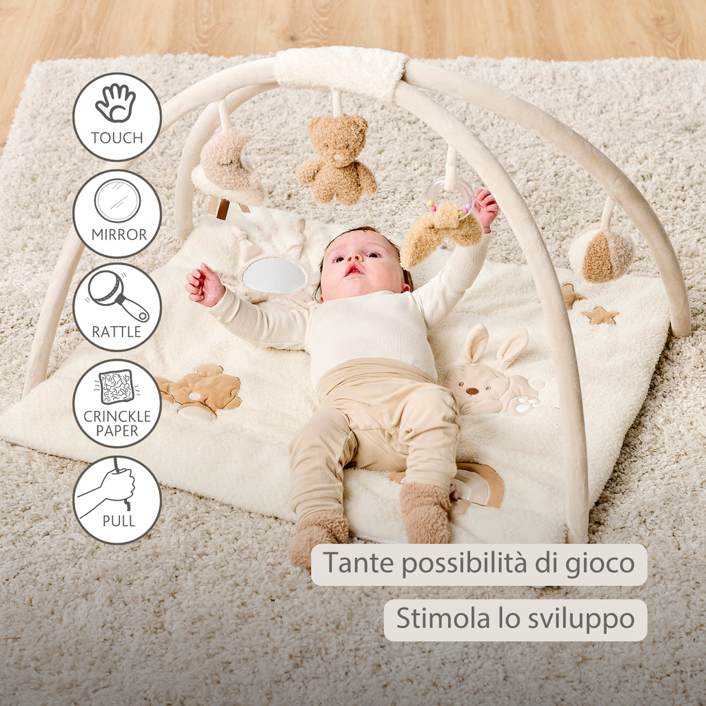 TEDDY Baby Playmat with Arches Square – 70 x 80 cm – Baby Activity Play Rug [IT]