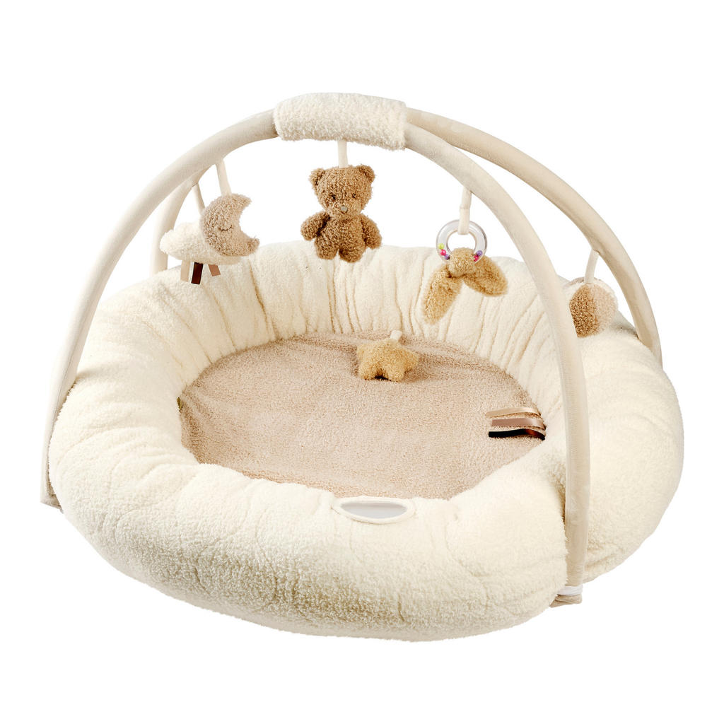 TEDDY Baby Playmat with Arches Round – 90 x 90 cm – Baby Activity Play Rug – Padded Edges [DE]
