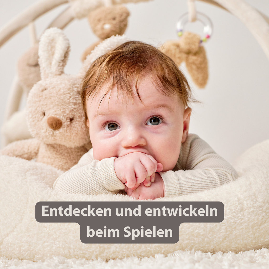 TEDDY Baby Playmat with Arches Round – 90 x 90 cm – Baby Activity Play Rug – Padded Edges [DE]