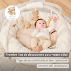 TEDDY Baby Playmat with Arches Round – 90 x 90 cm – Baby Activity Play Rug – Padded Edges [FR]