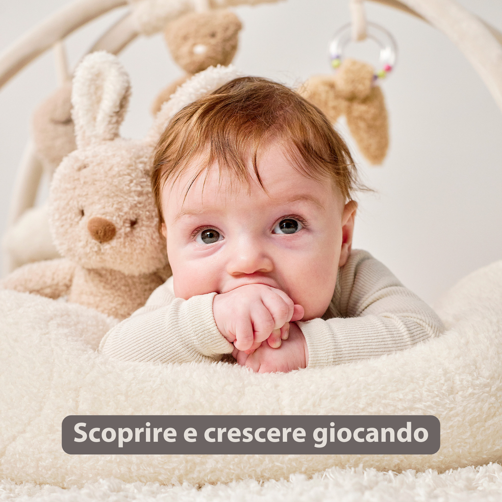 TEDDY Baby Playmat with Arches Round – 90 x 90 cm – Baby Activity Play Rug – Padded Edges [IT]