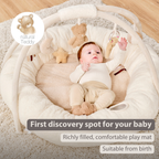 TEDDY Baby Playmat with Arches Round – 90 x 90 cm – Baby Activity Play Rug – Padded Edges [EN]