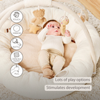TEDDY Baby Playmat with Arches Round – 90 x 90 cm – Baby Activity Play Rug – Padded Edges [EN]