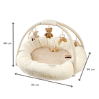 TEDDY Baby Playmat with Arches Round – 90 x 90 cm – Baby Activity Play Rug – Padded Edges [EN]