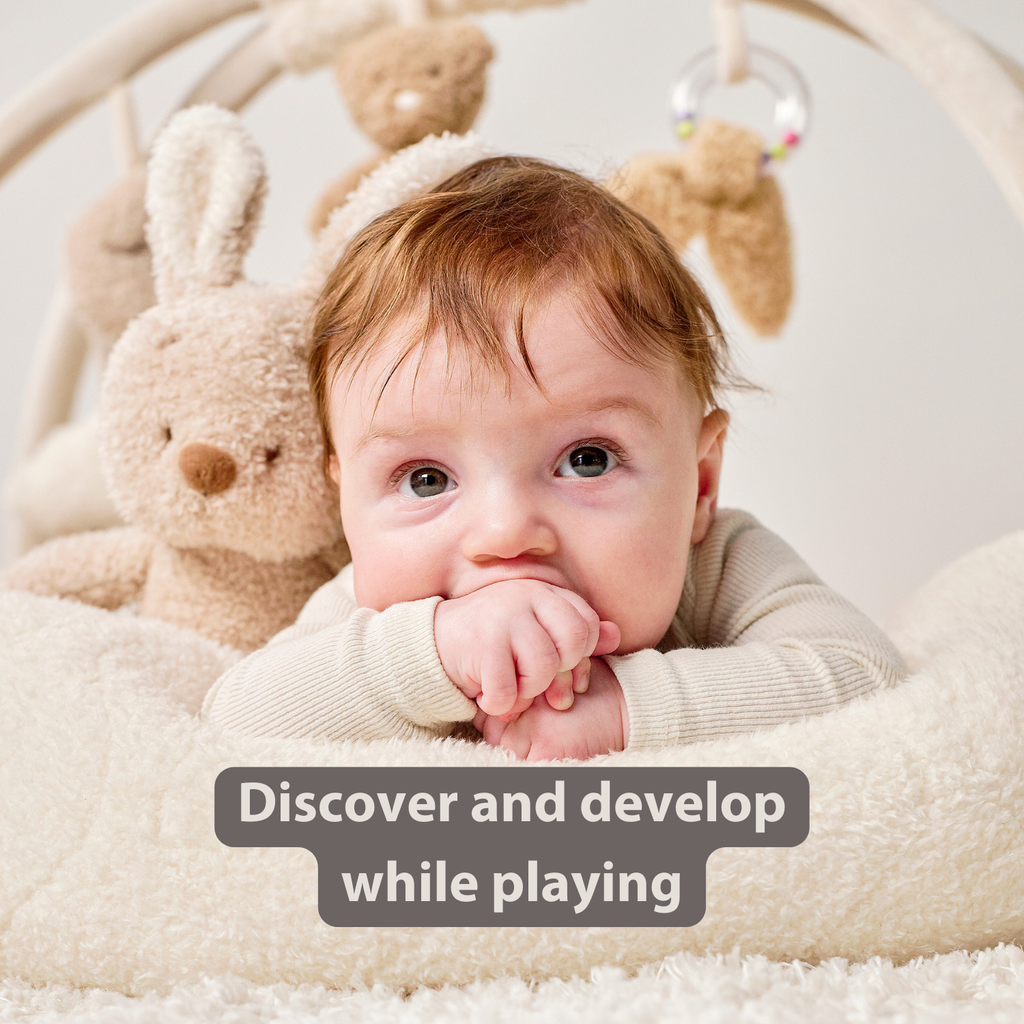 TEDDY Baby Playmat with Arches Round – 90 x 90 cm – Baby Activity Play Rug – Padded Edges [EN]