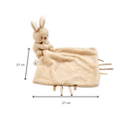 TEDDY Baby Comfort Blanket with Cuddle Toy – 27 x 27 cm – Doudou Bunny – Beige [DE]