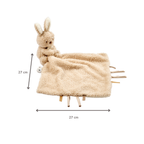 TEDDY Baby Comfort Blanket with Cuddle Toy – 27 x 27 cm – Doudou Bunny – Beige [FR]