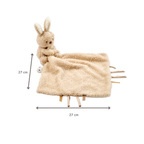 TEDDY Baby Comfort Blanket with Cuddle Toy – 27 x 27 cm – Doudou Bunny – Beige [IT]