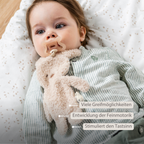TEDDY Baby Pacifier Cloth – 26 cm – Bunny Doudou as Pacifier Holder – Beige [DE]