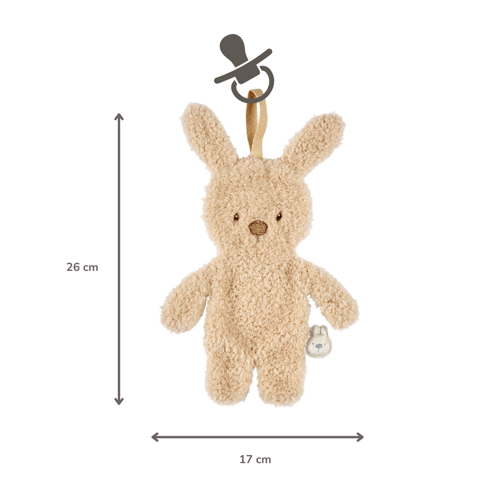 TEDDY Baby Pacifier Cloth – 26 cm – Bunny Doudou as Pacifier Holder – Beige [DE]