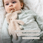 TEDDY Baby Pacifier Cloth – 26 cm – Bunny Doudou as Pacifier Holder – Beige [FR]