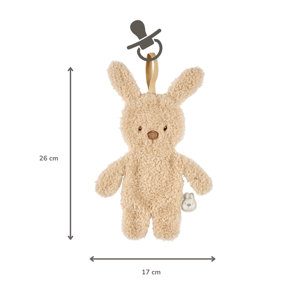 TEDDY Baby Pacifier Cloth – 26 cm – Bunny Doudou as Pacifier Holder – Beige [FR]