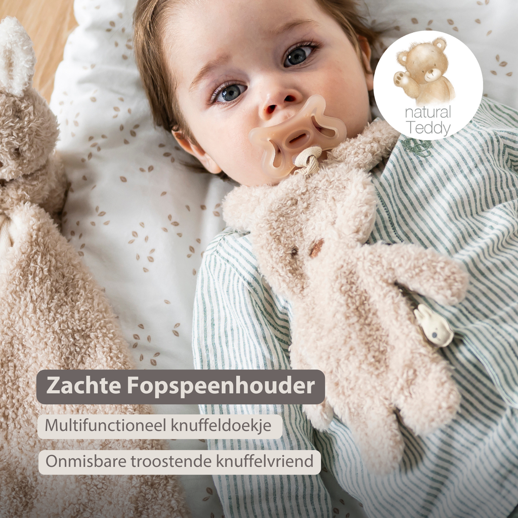 TEDDY Baby Pacifier Cloth – 26 cm – Bunny Doudou as Pacifier Holder – Beige [NL]