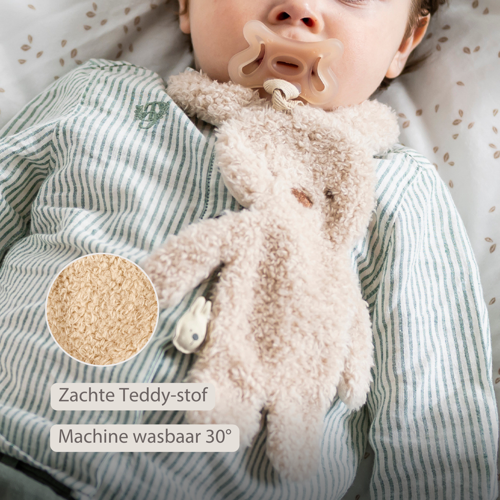 TEDDY Baby Pacifier Cloth – 26 cm – Bunny Doudou as Pacifier Holder – Beige [NL]