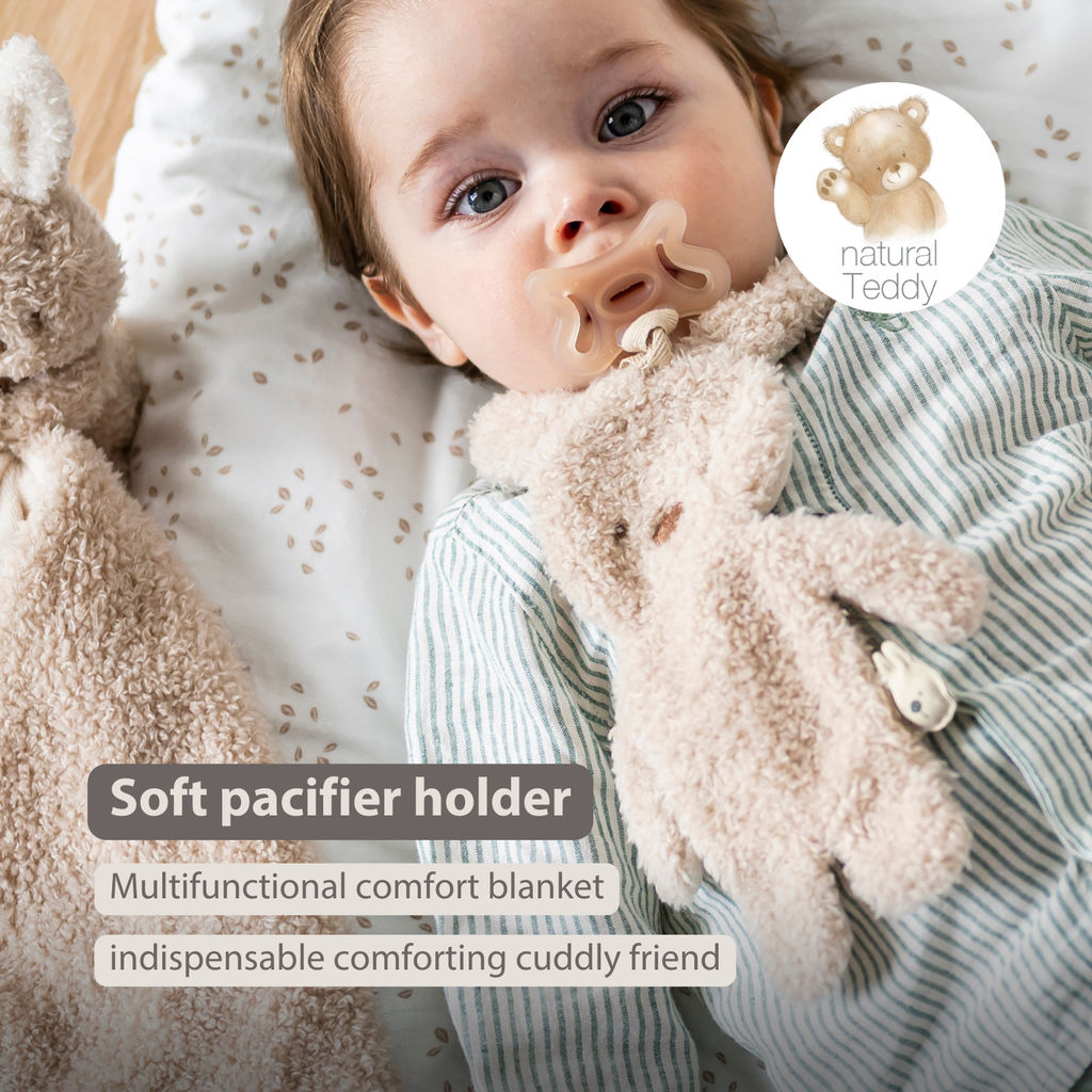 TEDDY Baby Pacifier Cloth – 26 cm – Bunny Doudou as Pacifier Holder – Beige [EN]