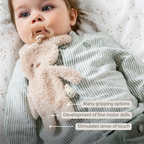 TEDDY Baby Pacifier Cloth – 26 cm – Bunny Doudou as Pacifier Holder – Beige [EN]