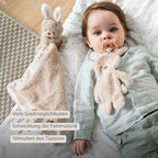 TEDDY Baby Pacifier Cloth – 26 cm – Bunny Doudou as Pacifier Holder – Ecru [DE]