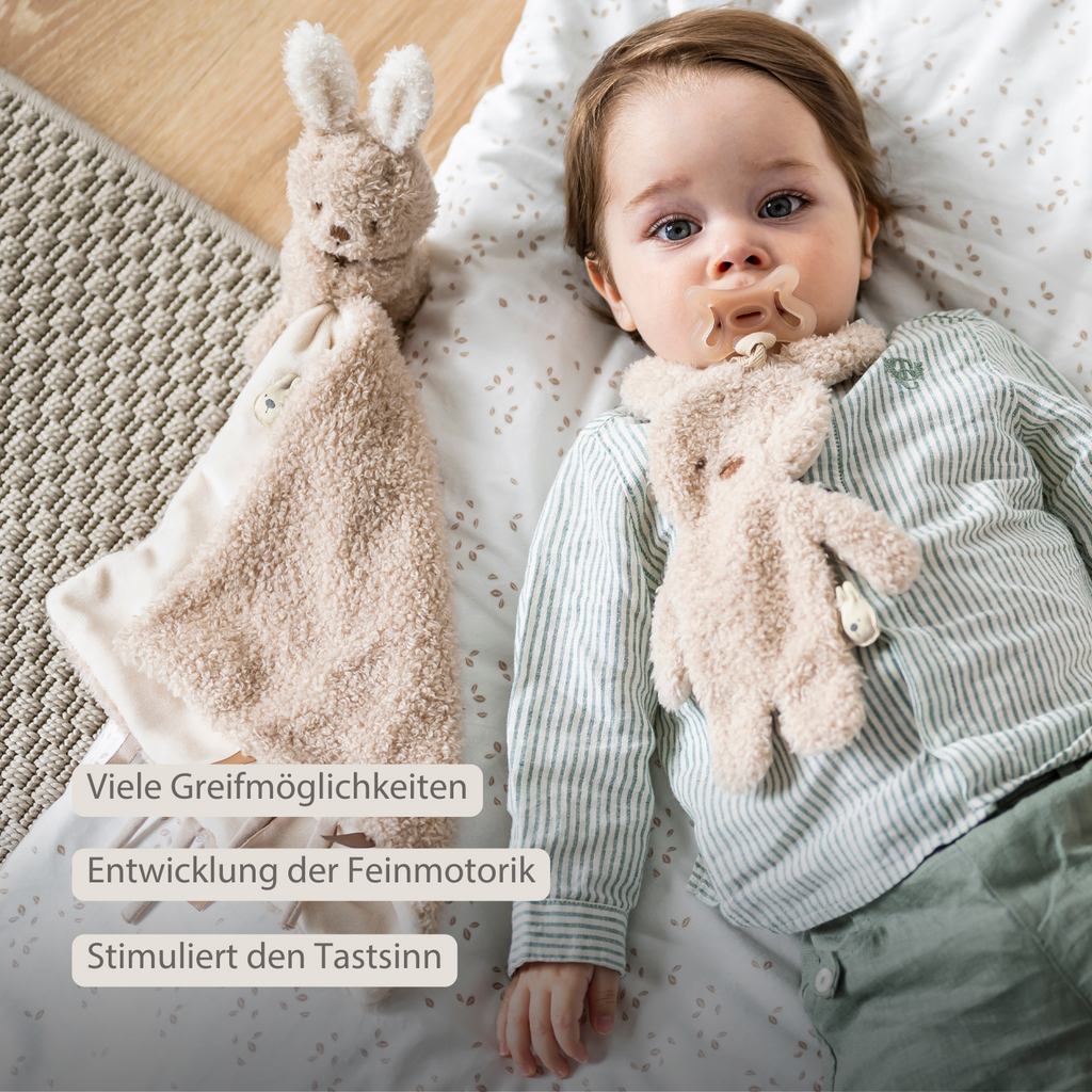 TEDDY Baby Pacifier Cloth – 26 cm – Bunny Doudou as Pacifier Holder – Ecru [DE]