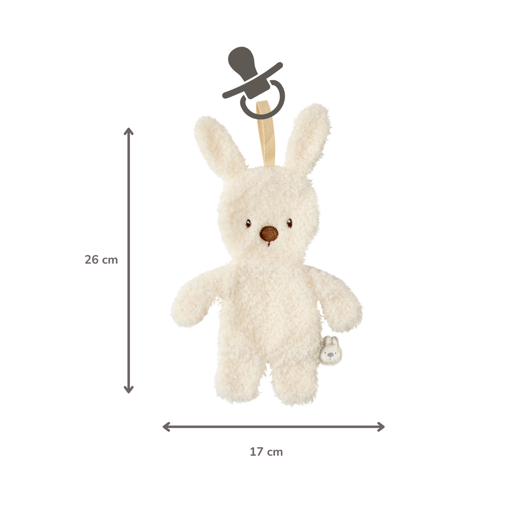 TEDDY Baby Pacifier Cloth – 26 cm – Bunny Doudou as Pacifier Holder – Ecru [DE]