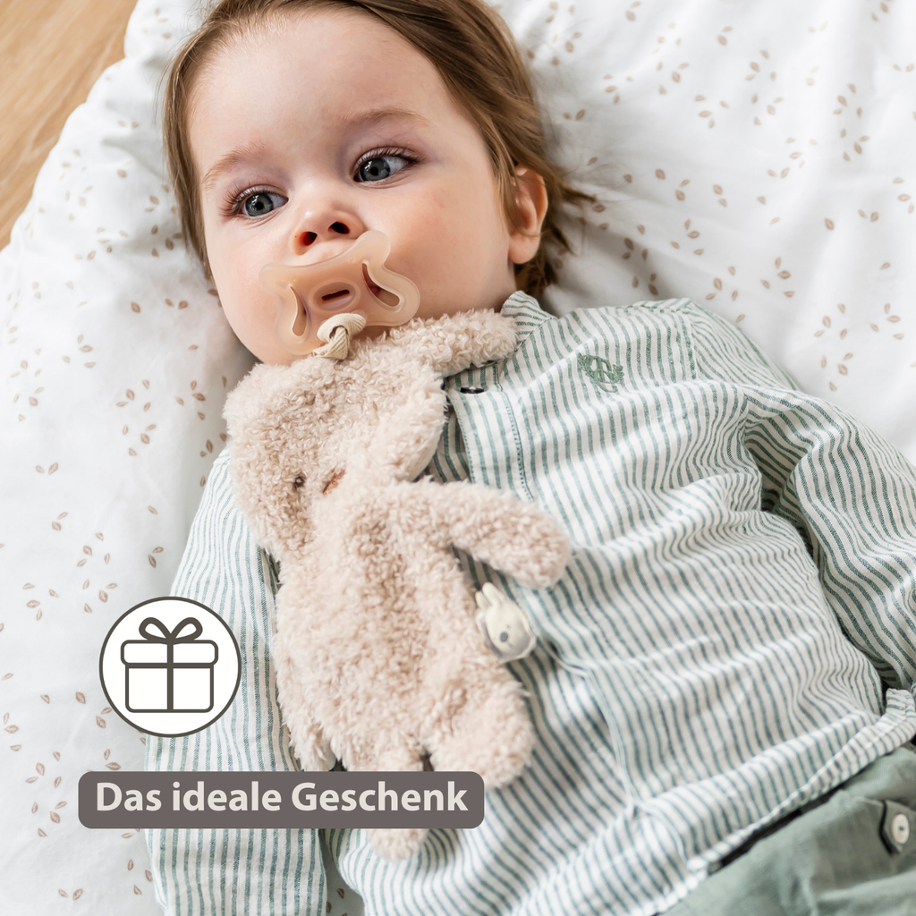 TEDDY Baby Pacifier Cloth – 26 cm – Bunny Doudou as Pacifier Holder – Ecru [DE]