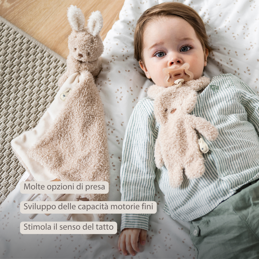 TEDDY Baby Pacifier Cloth – 26 cm – Bunny Doudou as Pacifier Holder – Ecru [IT]