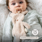 TEDDY Baby Pacifier Cloth – 26 cm – Bunny Doudou as Pacifier Holder – Ecru [IT]