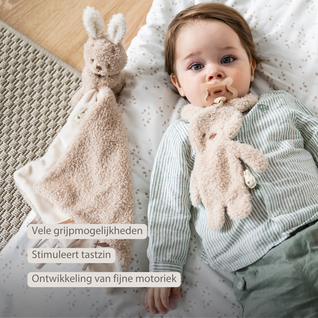 TEDDY Baby Pacifier Cloth – 26 cm – Bunny Doudou as Pacifier Holder – Ecru [NL]