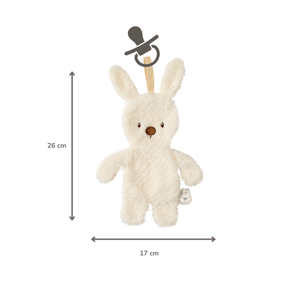 TEDDY Baby Pacifier Cloth – 26 cm – Bunny Doudou as Pacifier Holder – Ecru [NL]