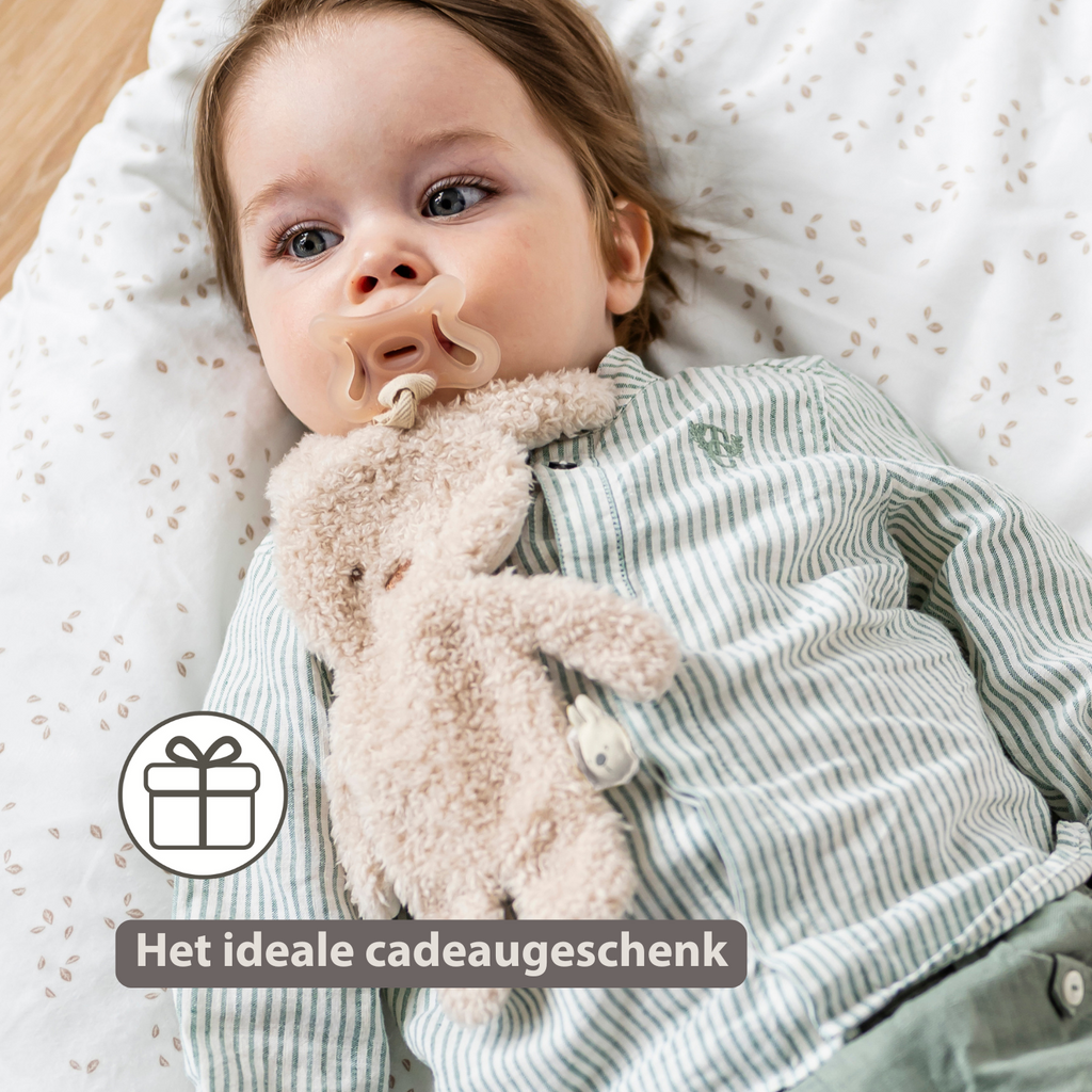 TEDDY Baby Pacifier Cloth – 26 cm – Bunny Doudou as Pacifier Holder – Ecru [NL]