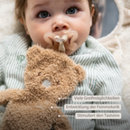TEDDY Baby Pacifier Cloth – 26 cm – Bear Doudou as Pacifier Holder – Beige [DE]