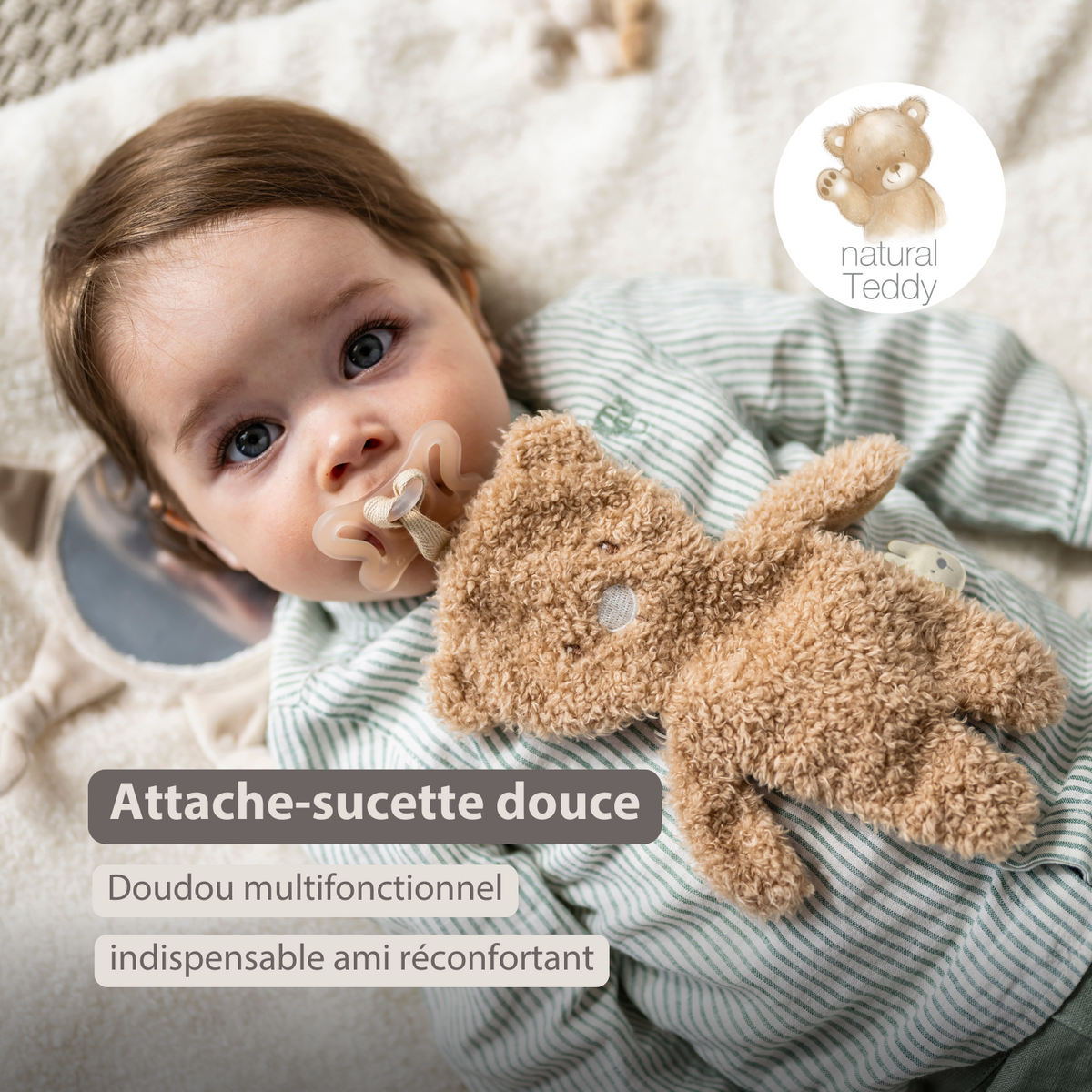 Baby Nat' BN6026 - Attache De Peluche Lucien Le Chien, Doudou Chupete Perro Suave Para Bebés Baby Nat' BN6026 - Attache De Peluche Lucien Le Chien, Doudou Chupete Perro Suave Para Bebés