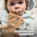 TEDDY Baby Pacifier Cloth – 26 cm – Bear Doudou as Pacifier Holder – Beige [FR]
