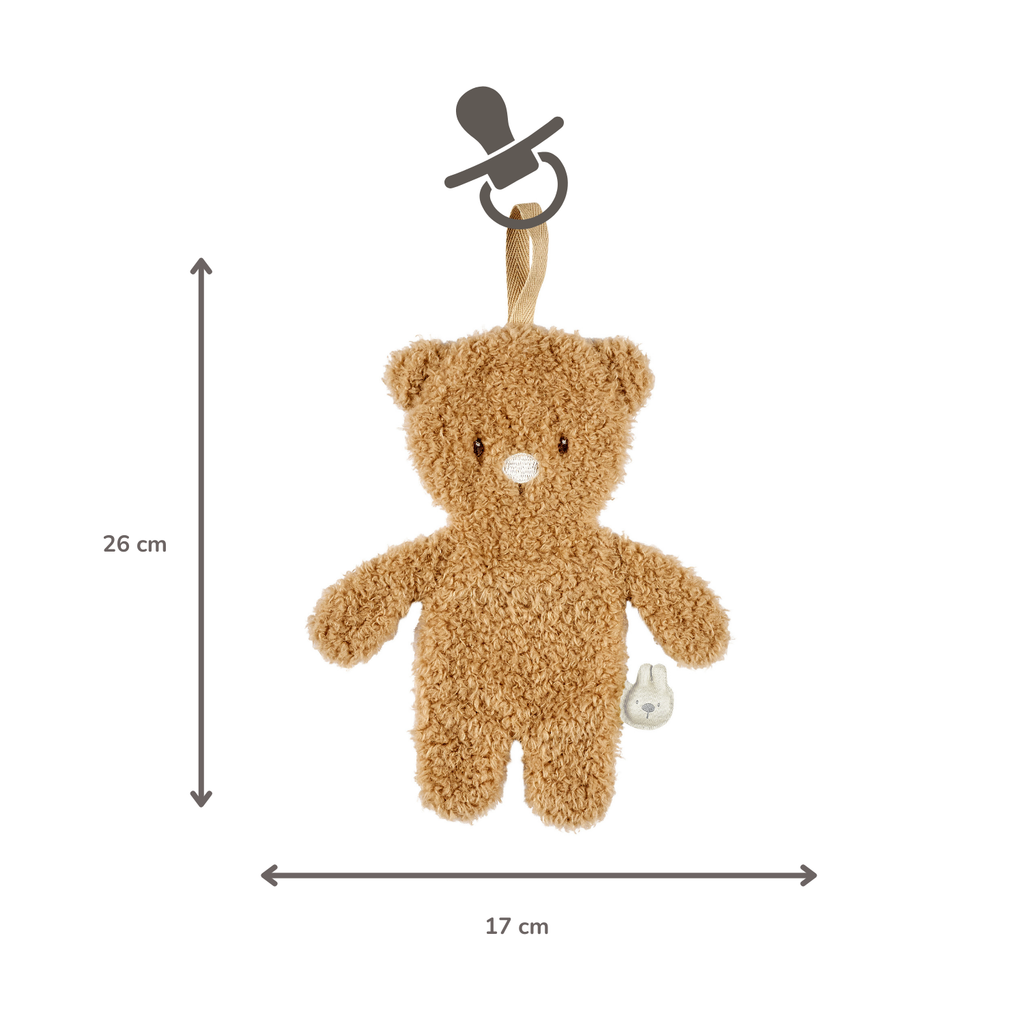 Baby'Nat - Lucien le chien - Doudou Attache-sucette blanc marron 17 cm Baby'Nat - Lucien le chien - Doudou Attache-sucette blanc marron 17 cm