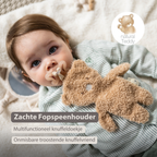 TEDDY Baby Pacifier Cloth – 26 cm – Bear Doudou as Pacifier Holder – Beige [NL]