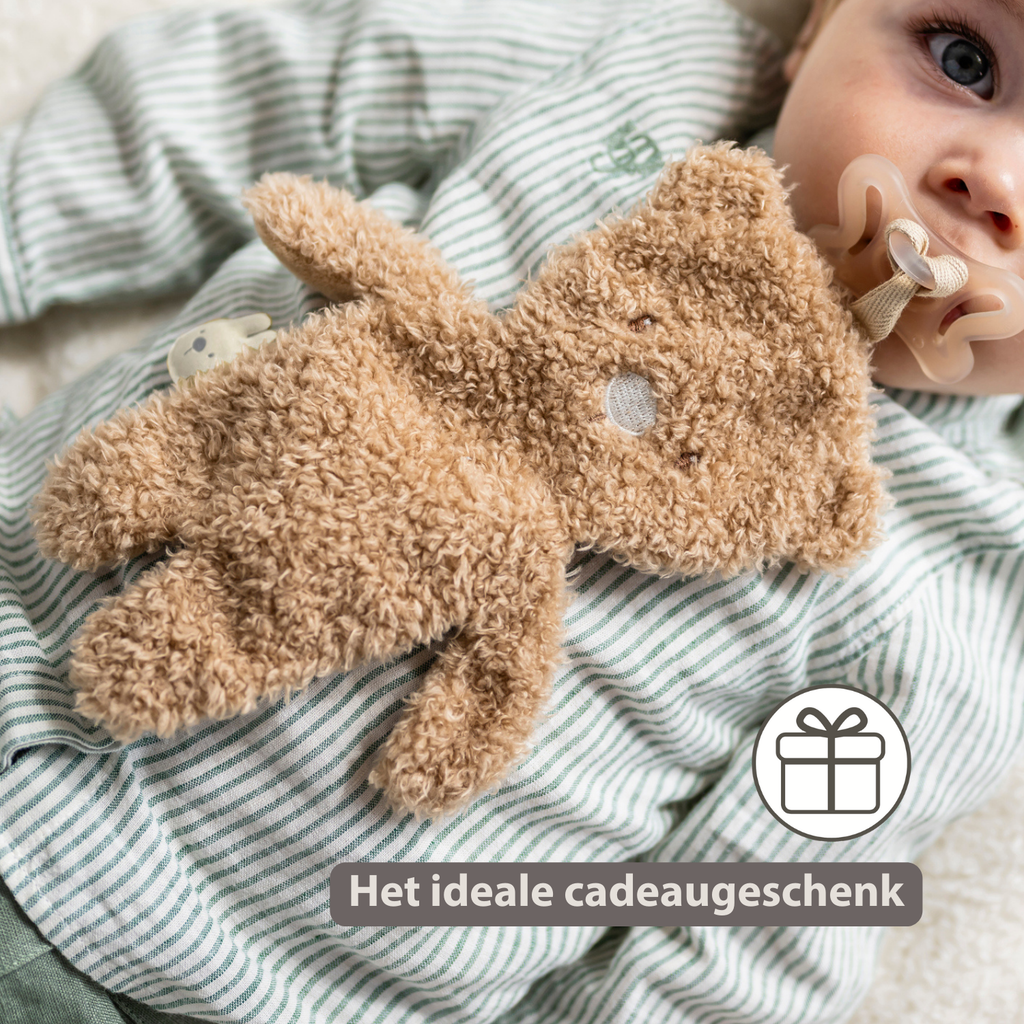TEDDY Baby Pacifier Cloth – 26 cm – Bear Doudou as Pacifier Holder – Beige [NL]