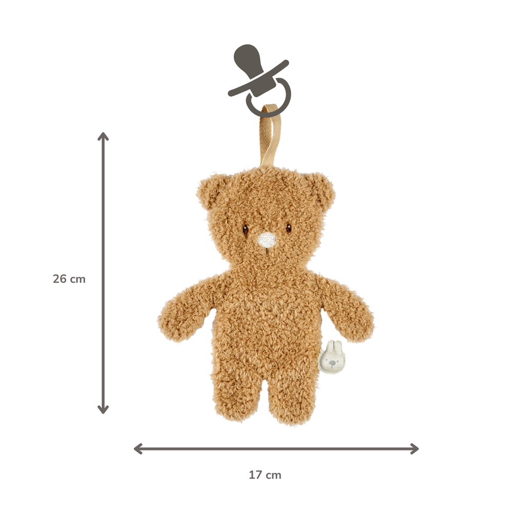 TEDDY Baby Pacifier Cloth – 26 cm – Bear Doudou as Pacifier Holder – Beige [EN]