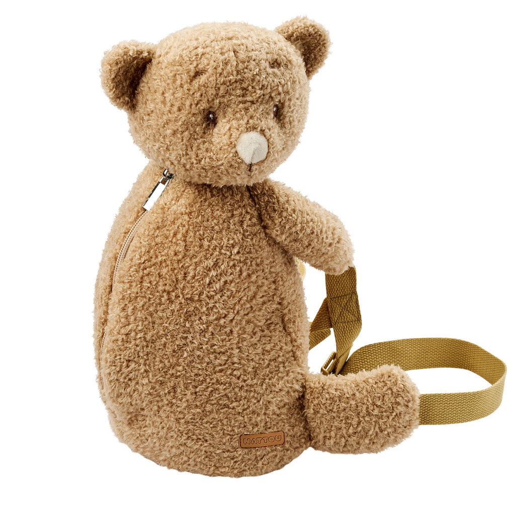 TEDDY Plush Backpack – 30 cm – Toddler School Bag – Soft Bear Backpack – Beige [DE]