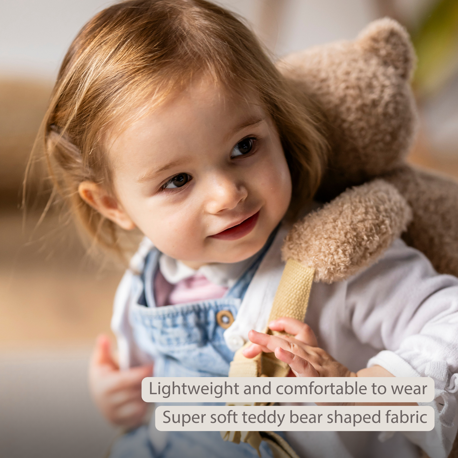 TEDDY Plush Backpack – 30 cm – Toddler School Bag – Soft Bear Backpack – Beige [EN]