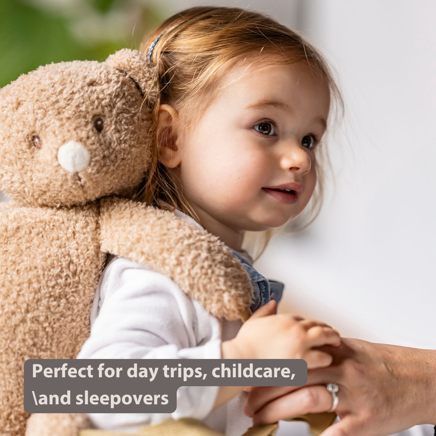 TEDDY Plush Backpack – 30 cm – Toddler School Bag – Soft Bear Backpack – Beige [EN]