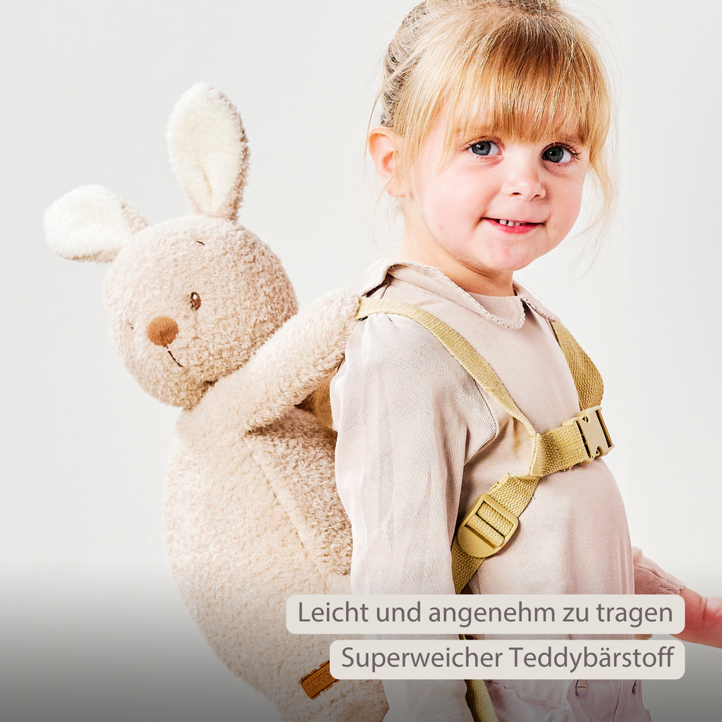 TEDDY Plush Backpack – 30 cm – Toddler School Bag – Soft Bunny Backpack – Ecru [DE]