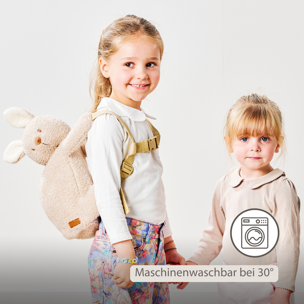 TEDDY Plush Backpack – 30 cm – Toddler School Bag – Soft Bunny Backpack – Ecru [DE]