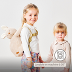 TEDDY Plush Backpack – 30 cm – Toddler School Bag – Soft Bunny Backpack – Ecru [FR]