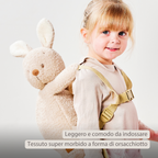 TEDDY Plush Backpack – 30 cm – Toddler School Bag – Soft Bunny Backpack – Ecru [IT]