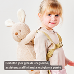 TEDDY Plush Backpack – 30 cm – Toddler School Bag – Soft Bunny Backpack – Ecru [IT]