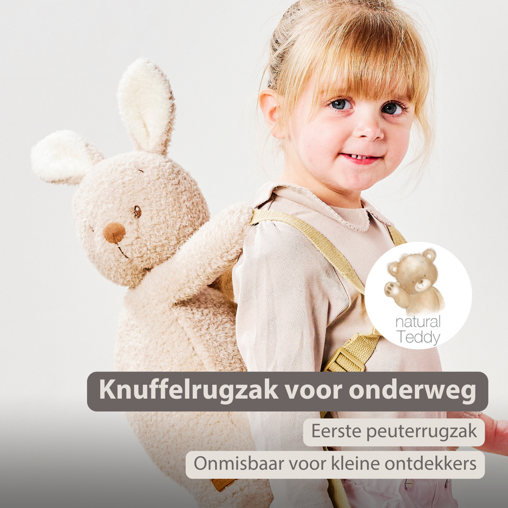 TEDDY Plush Backpack – 30 cm – Toddler School Bag – Soft Bunny Backpack – Ecru [NL]