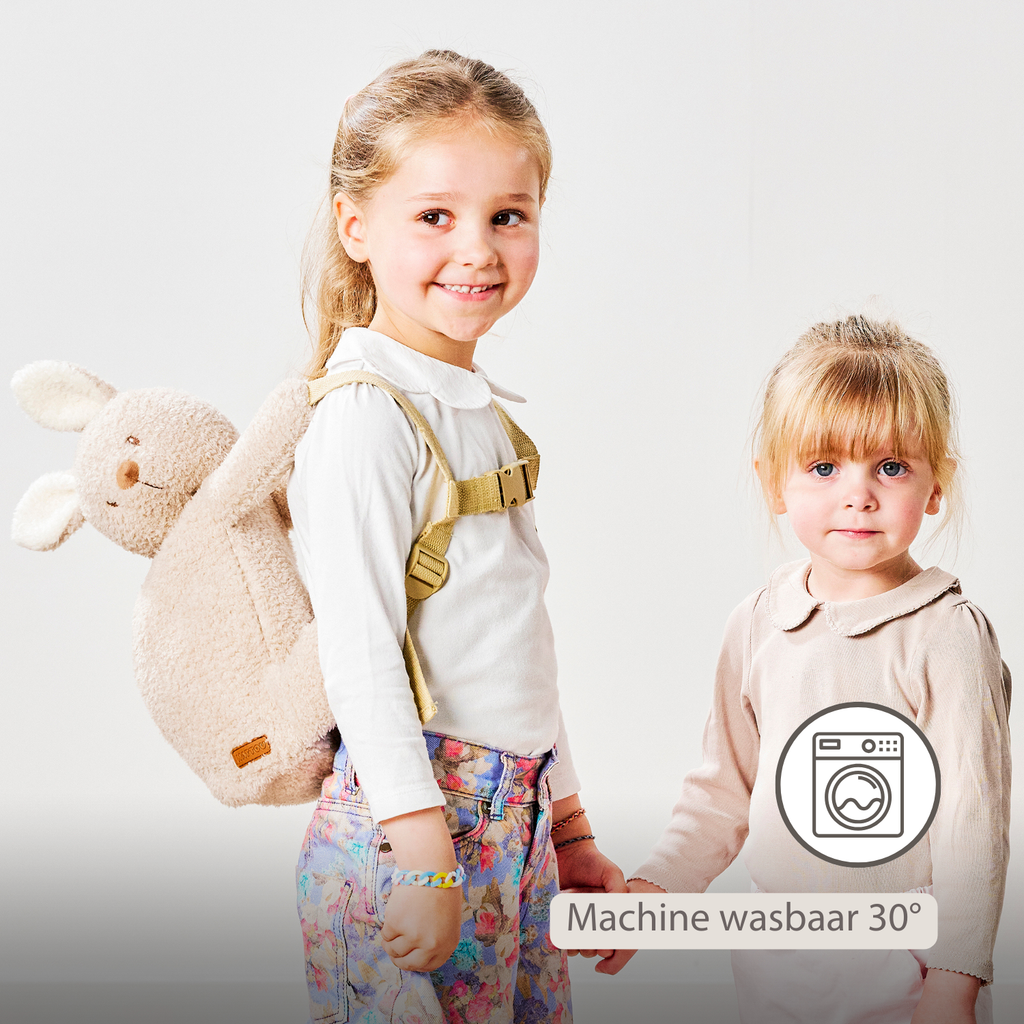 TEDDY Plush Backpack – 30 cm – Toddler School Bag – Soft Bunny Backpack – Ecru [NL]