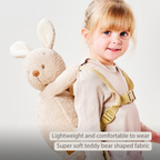 TEDDY Plush Backpack – 30 cm – Toddler School Bag – Soft Bunny Backpack – Ecru [EN]