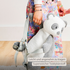 TEDDY Plush Backpack – 30 cm – Toddler School Bag – Soft Panda Backpack – Grey & White [DE]