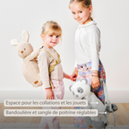 TEDDY Plush Backpack – 30 cm – Toddler School Bag – Soft Panda Backpack – Grey & White [FR]